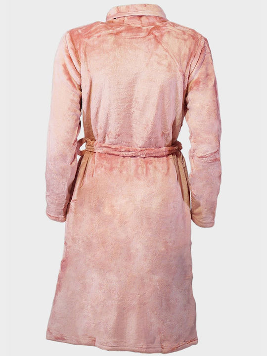 G Secret Winter Women's Fleece Robe Pink