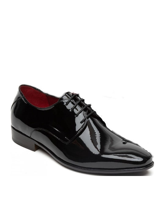 Handgefertigt Herrenschuhe aus Lackleder Schwarz