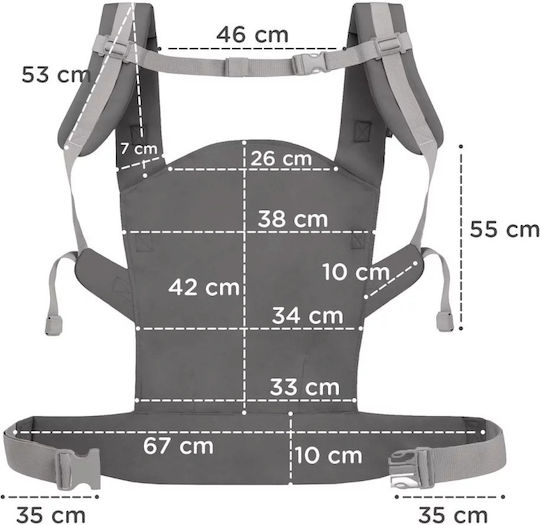 Kinderkraft Backpack Carrier Nino Grey Confeti with Maximum Weight 20kg
