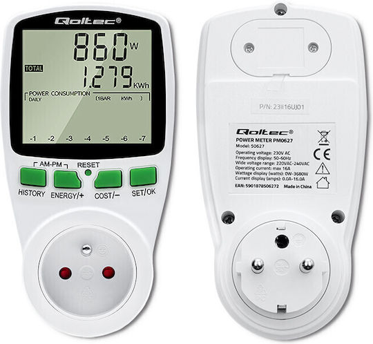 Qoltec Electrical Meter Socket 3.68kW
