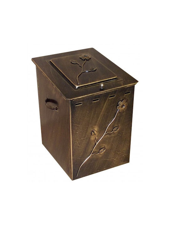 Ξ-8 Metallic Firewood Box 53x43x38cm Silver