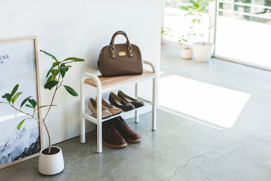 Metallic Shoe Organizer Blue 48x19x46cm