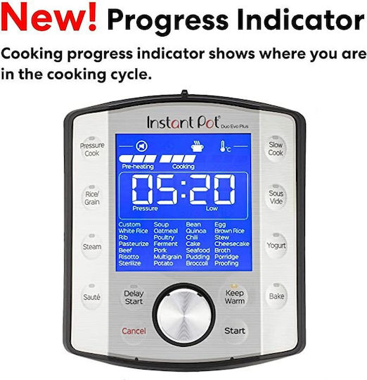 Instant Pot Duo Evo Plus Πολυμάγειρας 1200W Ασημί