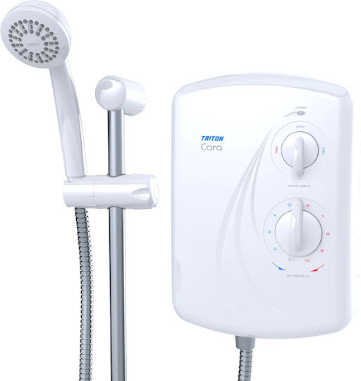 Triton Cara Wall Mounted Electric Single-Phase Instant Water Heater for Bathroom 7.8kW White