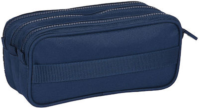 Kappa Fabric Blue Pencil Case with 2 Compartments