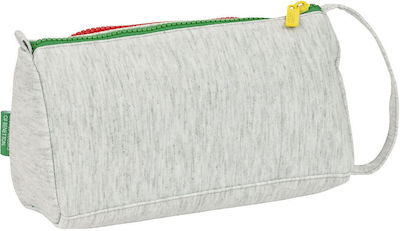 Benetton Fabric Gray Pencil Case with 1 Compartment