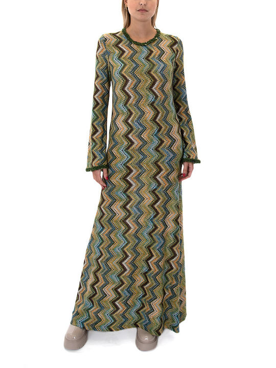 C. Manolo Dress Maxi Βραδινό Φόρεμα Καφέ