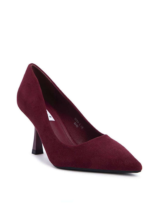 Keep Fred Synthetic Leather Pointed Toe Burgundy Medium Heels