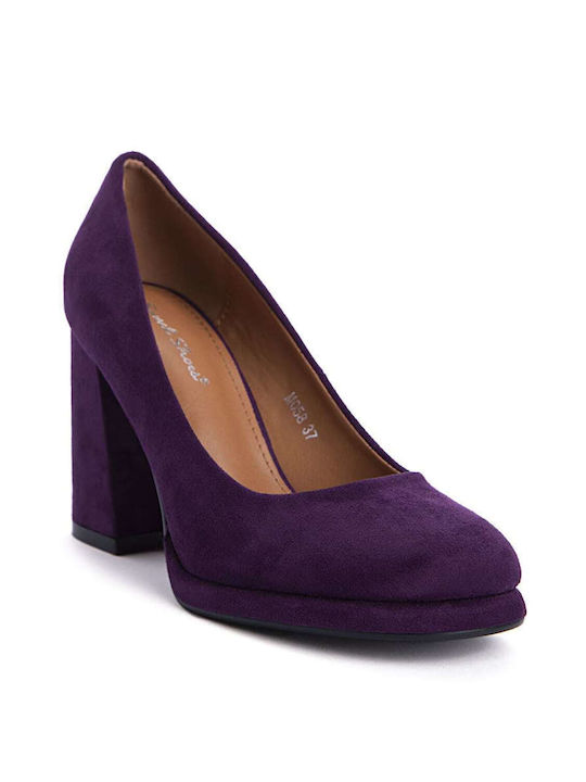 Keep Fred Synthetic Leather Pointed Toe Purple Heels