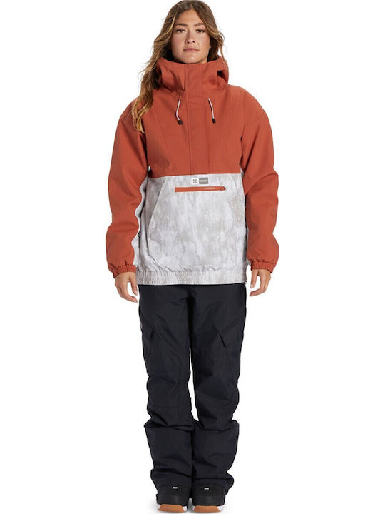 DC Anorak ADJTJ03040-NNY0 Γυναικείο Μπουφάν για Σκι & Snowboard Λευκό