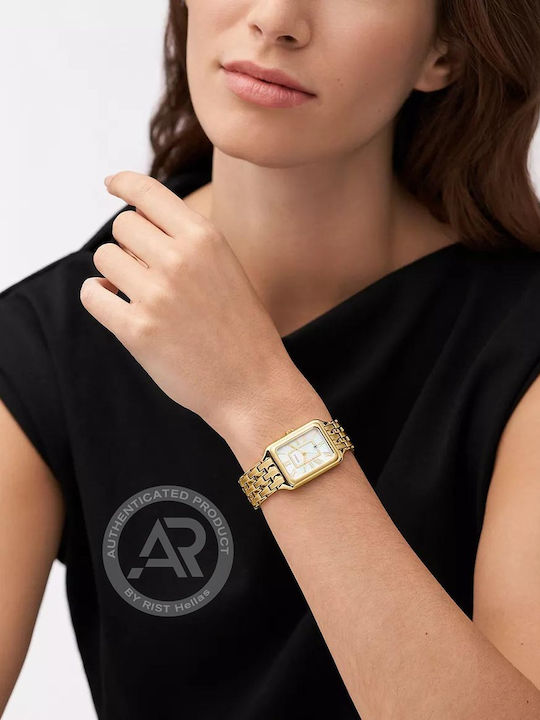 Fossil Raquel Γυναικείο Ρολόι 26mm Μπαταρίας με Χρυσό Μεταλλικό Μπρασελέ