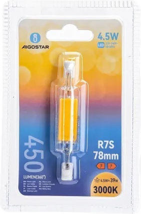 Aigostar Ντουί Λάμπα LED 4.5W 78mm για Ντουί R7S Θερμό Λευκό