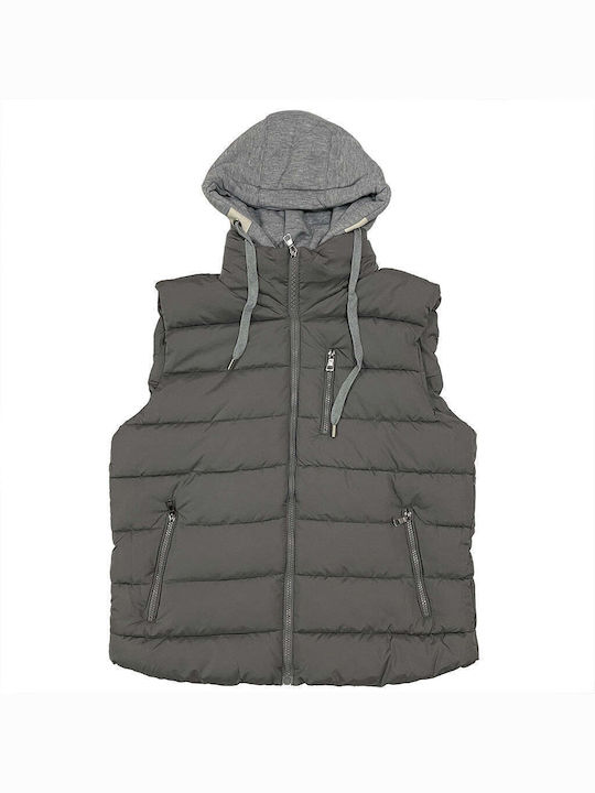 Ustyle Men's Sleeveless Jacket Gray