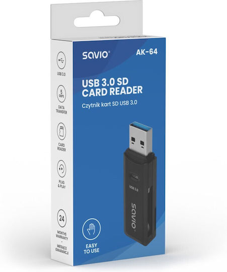 Savio Card Reader USB 3.0 για SD ()