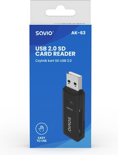 Savio AK-63 Card Reader USB 2.0 για SD