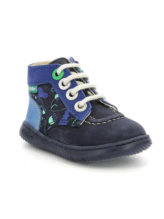 Kickers Kids Boots with Zipper Blue