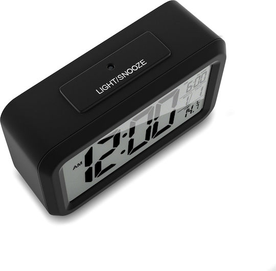 Mebus 42435 Επιτραπέζιο Ψηφιακό Ρολόι LCD Πλαστικό με Ξυπνητήρι Μαύρο 42435