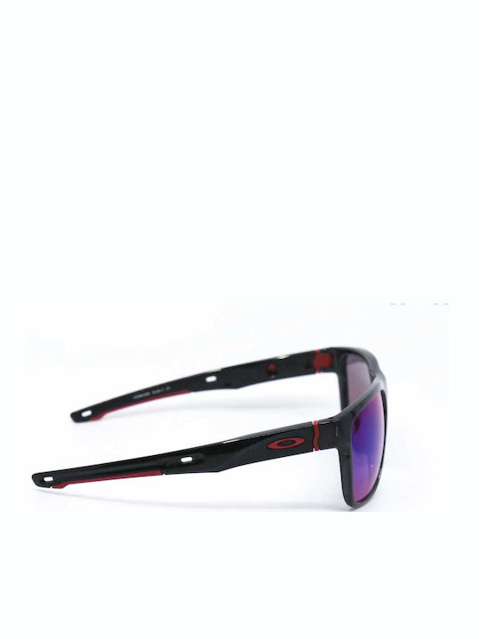 Oakley Crossrange XL Men's Sunglasses with Black Plastic Frame and Purple Mirror Lens OO9360-05