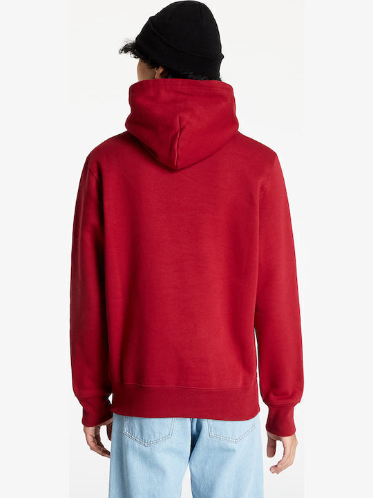 Champion Men's Sweatshirt with Hood and Pockets Red