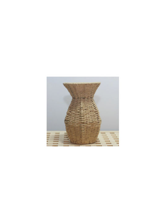 Paperpack Net Διακοσμητικό Βάζο Korbweide Beige 12.5x22x22cm 1Stück