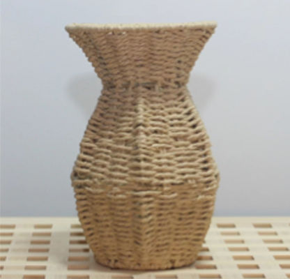 Paperpack Net Βάζο Ψάθινο Μπεζ Φ12.5xΥ22cm