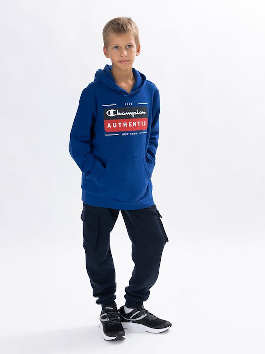 Champion Kids Sweatshirt with Hood and Pockets Blue