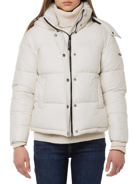 W E1 Drop Scurtă Jachetă de femei Puffer White