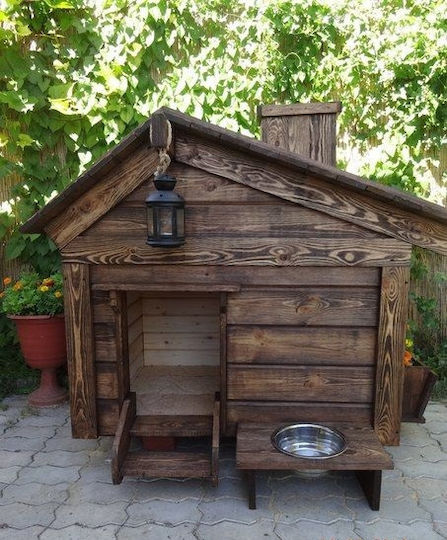 Molf's Hundehaus Hölzernes Außenbereich Braun