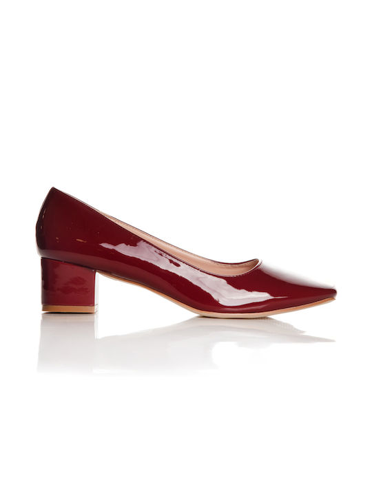 Shoe Art Patent Leather Burgundy Heels