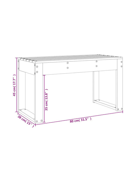 Bancă Exterior Lemnos 80x38x45cm