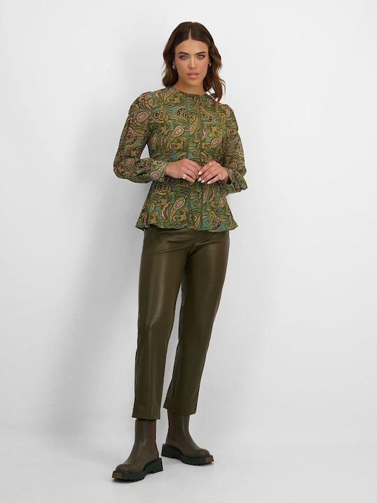 Axel Women's Blouse Long Sleeve Green