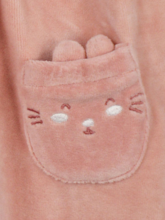 Energiers Baby Bodysuit Set Long-Sleeved Velvet with Skirt Pink 2pcs