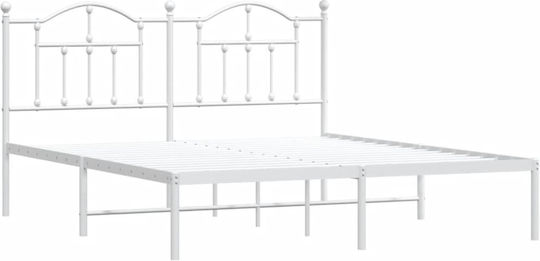Bett Übergröße Metall White mit Latten für Matratze 160x200cm