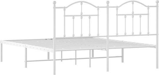 Bett Übergröße Metall White mit Latten für Matratze 160x200cm