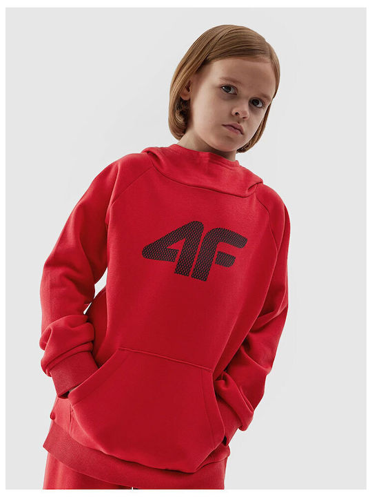 4F Kinder Sweatshirt mit Kapuze Rot