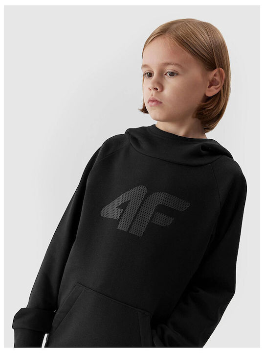 4F Kids Sweatshirt with Hood Black