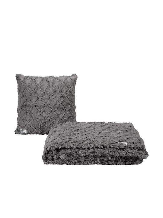 Madi Διακοσμητική Μαξιλαροθήκη Oblong από Γούνα Grey 50x50εκ.