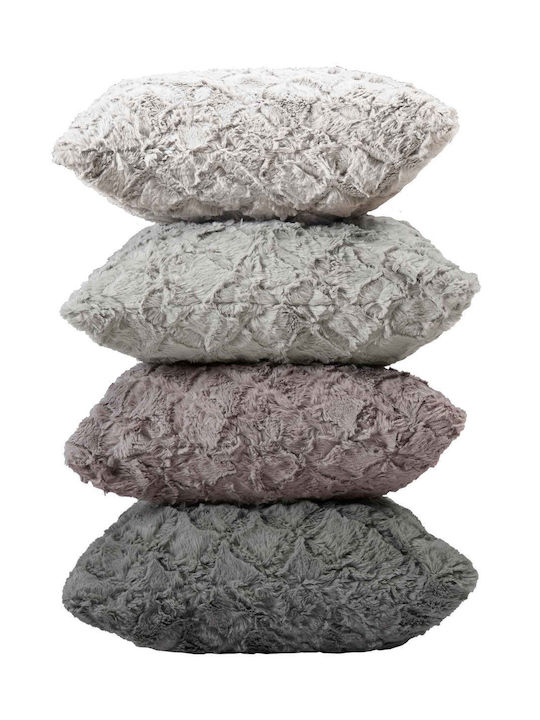 Madi Διακοσμητική Μαξιλαροθήκη Oblong από Γούνα Grey 50x50εκ.