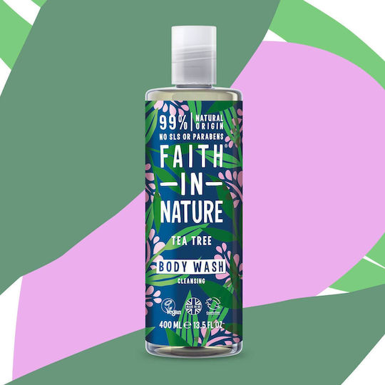Faith in Nature Λάδι για Ντους με Tea Tree & Άρωμα Εσπεριδοειδή 400ml