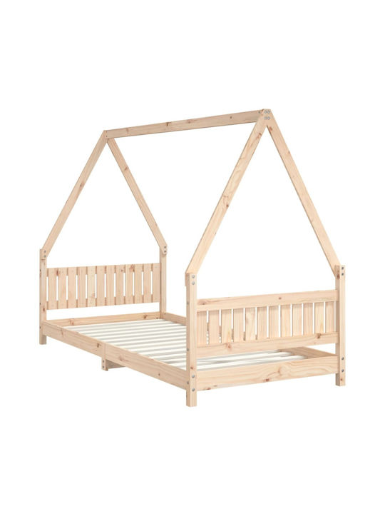Kinderbett Einzeln Beige für Matratze 90x200cm