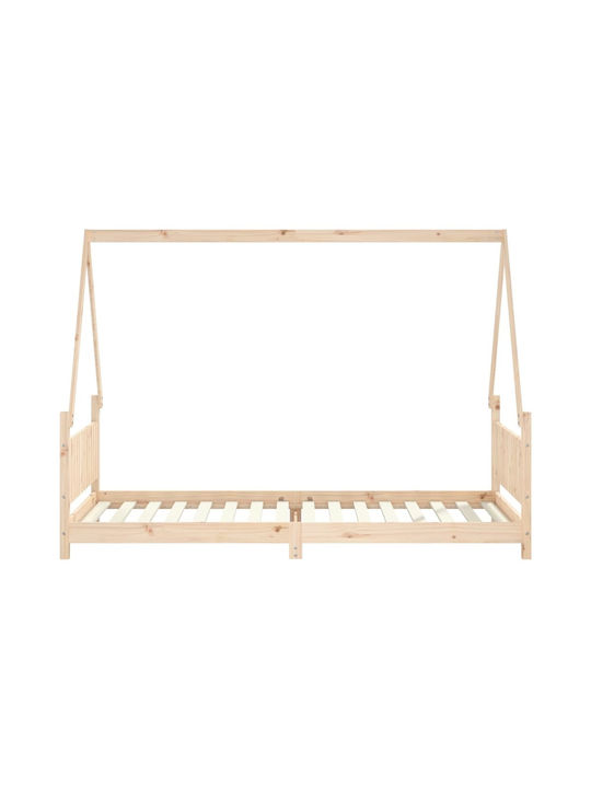 Kinderbett Einzeln Beige für Matratze 90x200cm