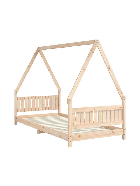 Kinderbett Einzeln Beige für Matratze 90x200cm