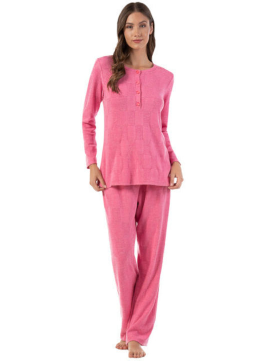 Secret Point Winter Women's Pyjama Set Fuchsia
