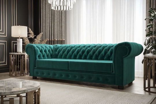Country Max Three-Seater Couch Petrol Blue 220x95x72 cm
