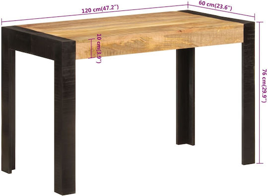 Table Dining Room from Solid Wood Coffee 120x60x76cm