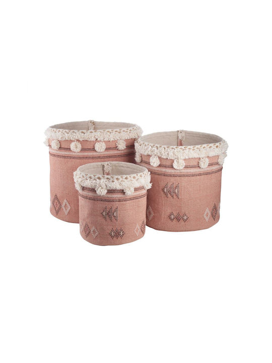 Butlers Coș decorativ Tesatura cu mânere Pink 40x40buc