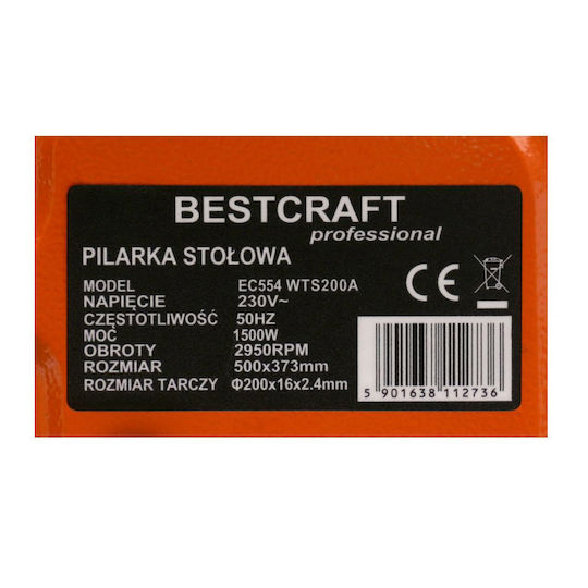 Kraft & Dele EC-554 Banc de tăiere cu Putere 1500W, Disc de tăiere cu Diametru 200mm & Viteză de tăiere 2950rpm