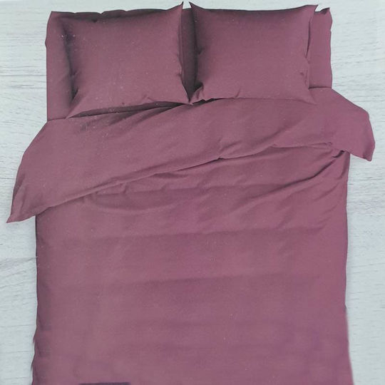 Flamingo Rainbow King Size 180x200+25cm Cearceafuri De Pat Cu Hugger Din Cauciuc Berry