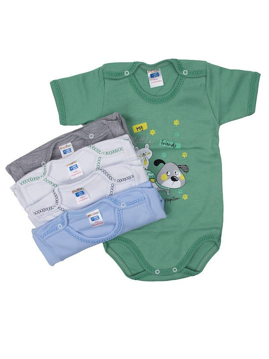 Papillon Kids Set Body pentru Bebeluși Lenjerie Alb-verde