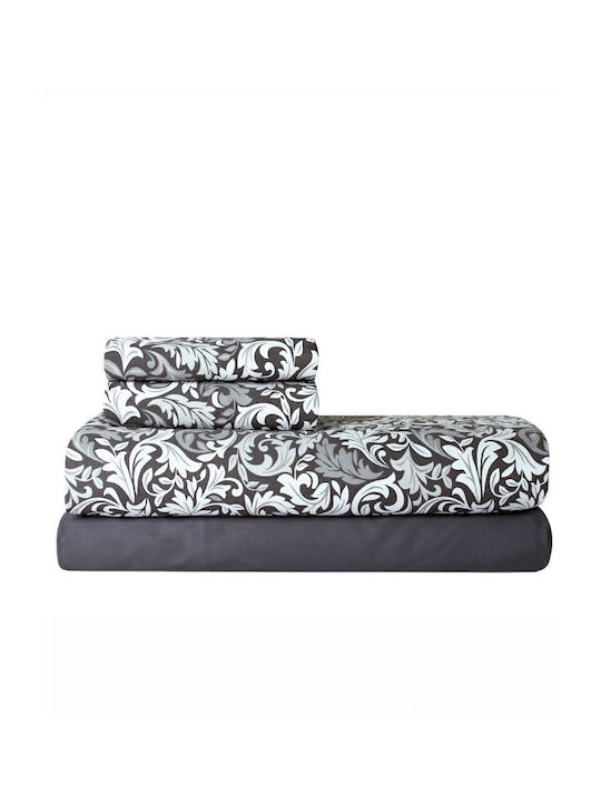Kentia Set Cearșafuri 240x270cm. Fazel Gri închis-argintiu 4buc